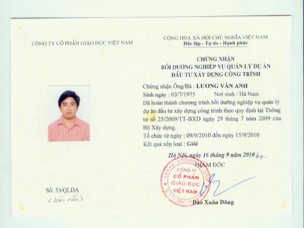 Làm chứng chỉ giám đốc quản lý dự án phôi thật 100% trên toàn quốc tại Làm Bằng 247