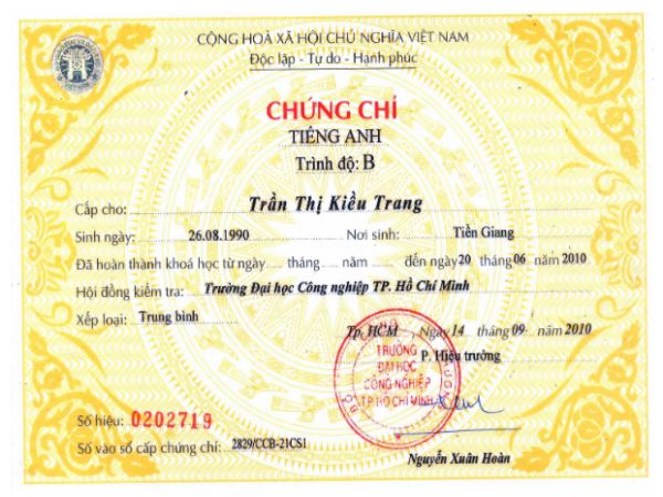 Các ngành nghề mà chúng tôi nhận hỗ trợ làm chứng chỉ