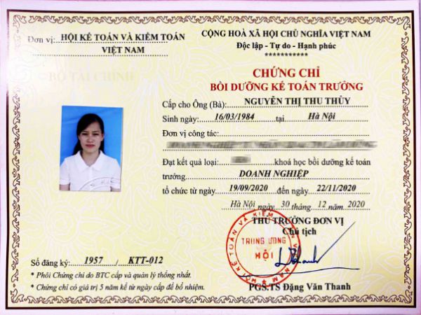 Định nghĩa về làm chứng chỉ kế toán trưởng