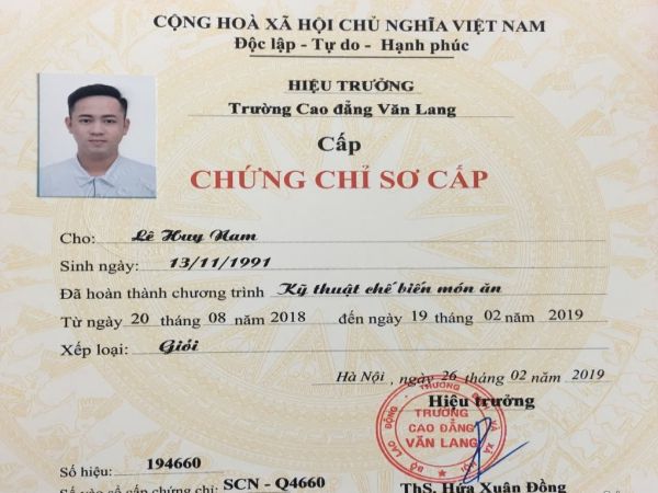 Những lợi ích khi làm chứng chỉ nấu ăn