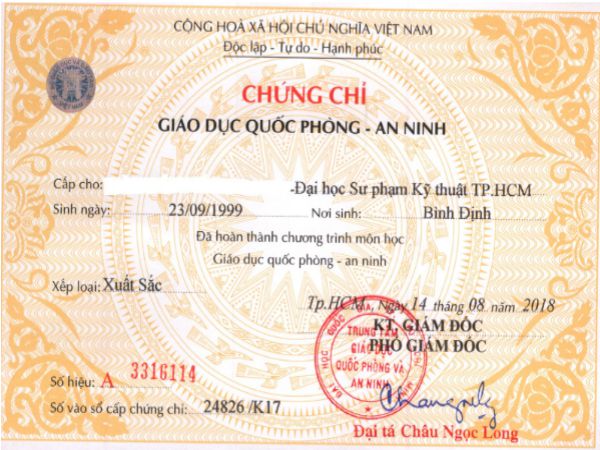 Bảng giá dịch vụ làm chứng chỉ quốc phòng tại Làm Bằng 247