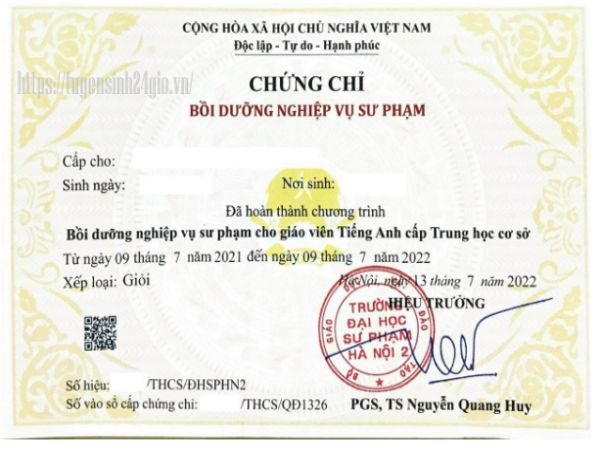 Cam kết chất lượng dịch vụ làm chứng chỉ sư phạm giả tại Làm Bằng 247