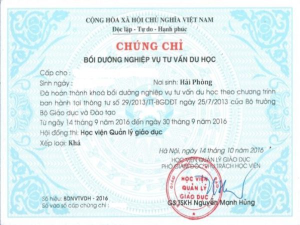Hướng dẫn đầy đủ các bước để làm chứng chỉ tư vấn du học