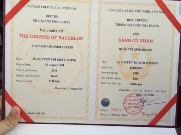 Làm Bằng Đại Học Nha Trang Với Phôi Chuẩn - Làm Bằng 247