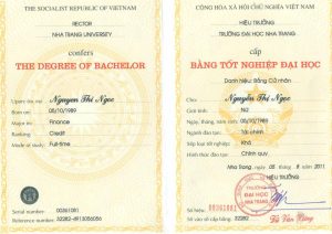 Làm Bằng Đại Học Nha Trang Với Phôi Chuẩn - Làm Bằng 247
