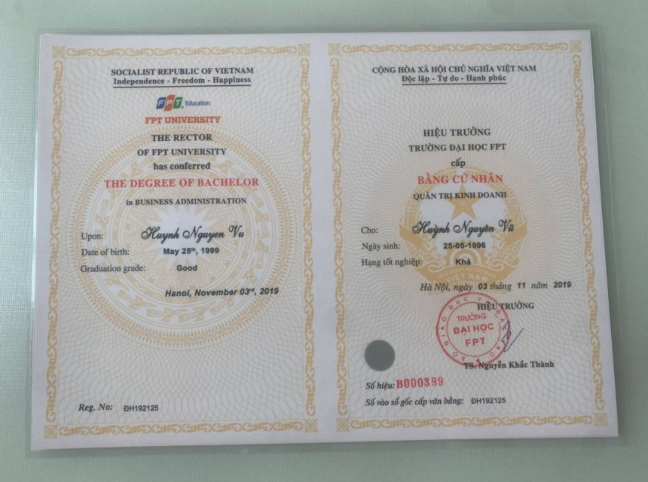 Làm Bằng Cử Nhân Phôi Thật - Không Cần Cọc - Làm Bằng 247