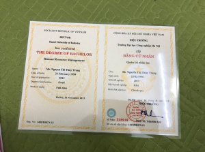 Mẫu bằng đại học Công Nghiệp Hà Nội - Mặt trước